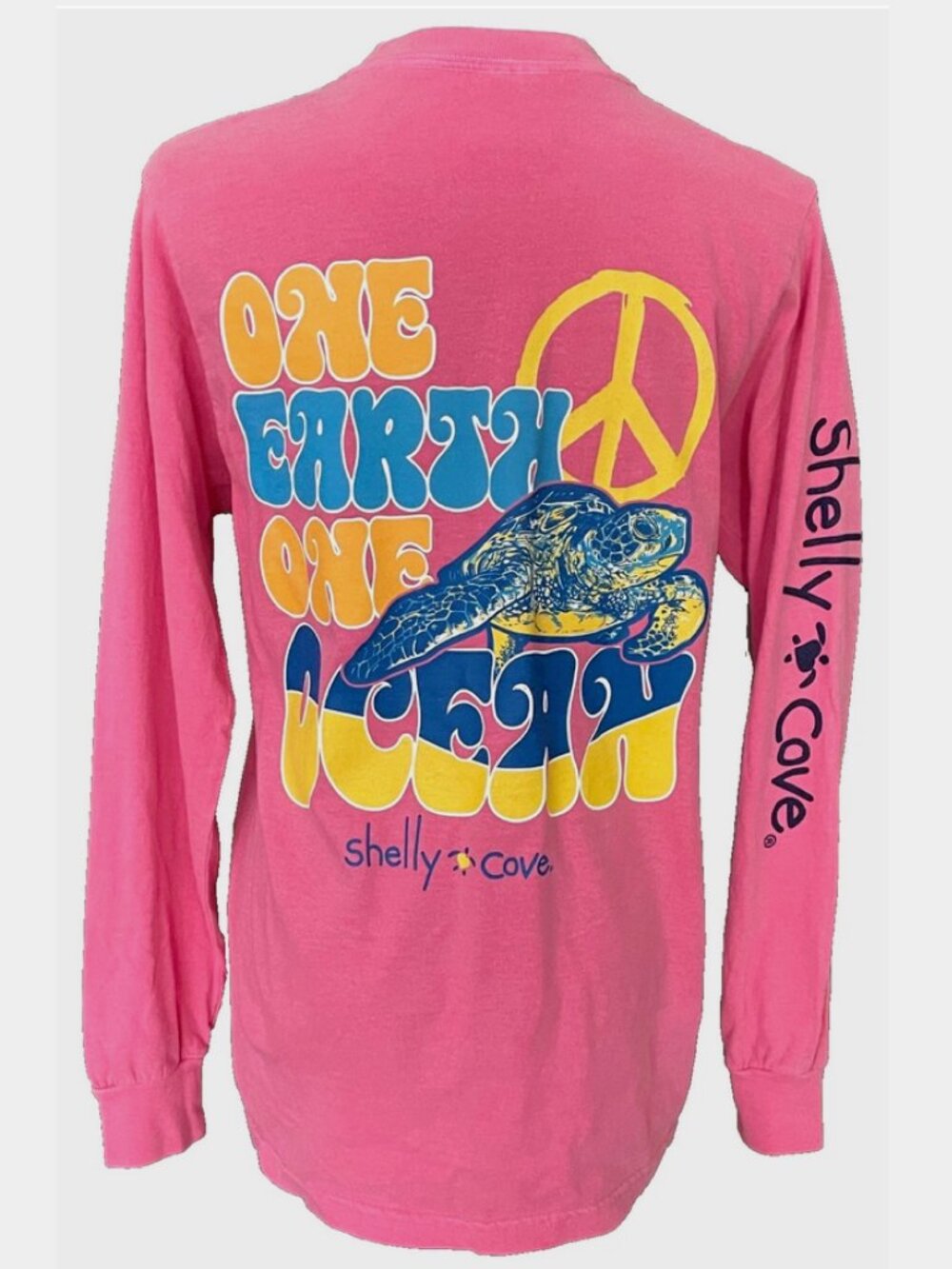 NEW! SHELLY COVE ONE EARTH ONE OCEAN SEA TURTLE TEE T-SHIRT SMALL COMFORT COLORS